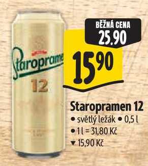 Staropramen 12, 0,5 l  v akci