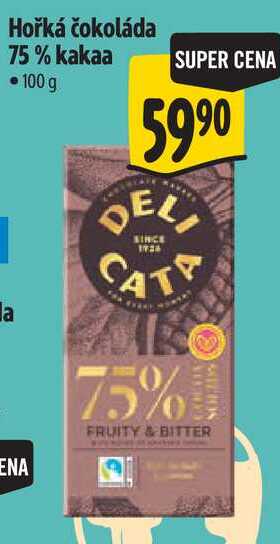 Hořká čokoláda 75% kakaa, 100 g