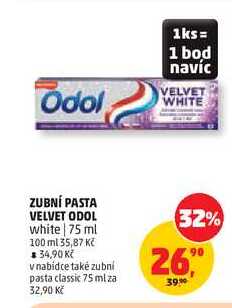 ODOL VELVET white, 75 ml Penny Market