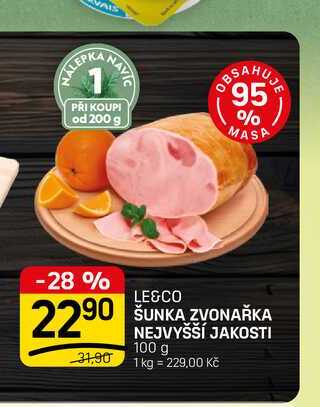 ŠUNKA ZVONAŘKA NEJVYŠŠÍ JAKOSTI 100 g 