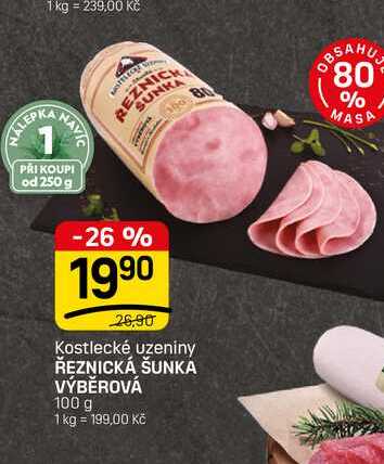 ŘEZNICKÁ ŠUNKA VÝBĚROVÁ 100 g