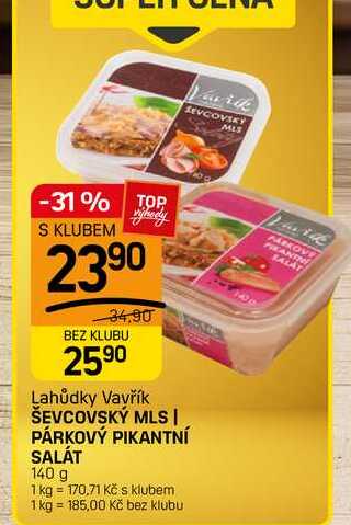 ŠEVCOVSKÝ MLS | PÁRKOVÝ PIKANTNÍ SALÁT 140 g