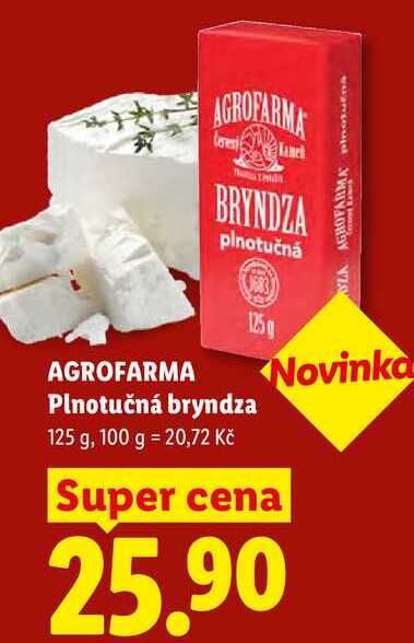 AGROFARMA Plnotučná bryndza, 125 g