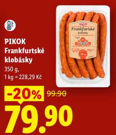 PIKOK Frankfurtské klobásky, 350 g