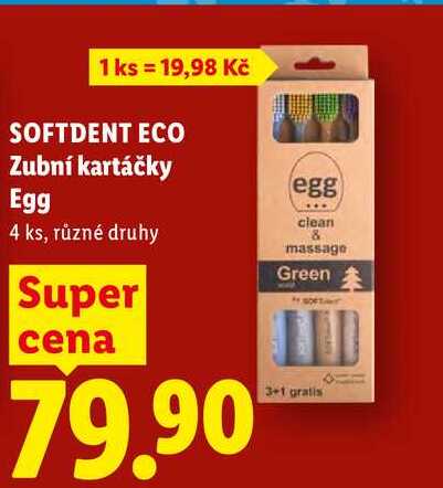 SOFTDENT ECO Zubní kartáčky Egg, 4 ks, různé druhy Lidl