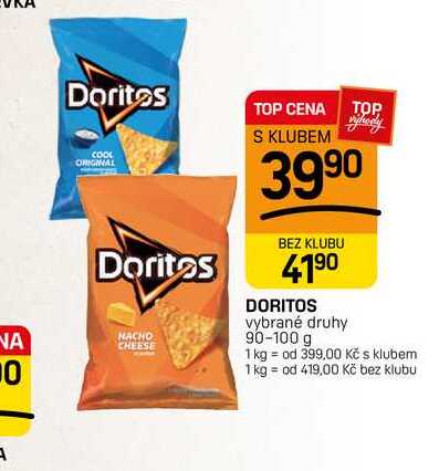 DORITOS vybrané druhy 90-100 g 