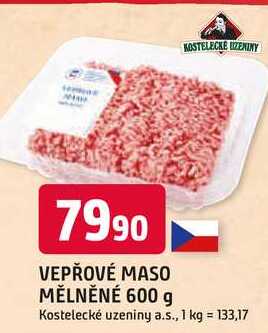 VEPŘOVÉ MASO MĚLNĚNÉ 600 g 