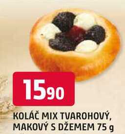 KOLÁČ MIX TVAROHOVÝ, MAKOVÝ S DŽEMEM 75 g