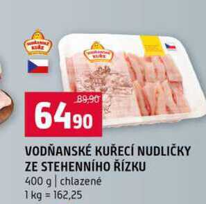 VODŇANSKÉ KUŘECÍ NUDLIČKY ZE STEHENNÍHO ŘÍZKU 400 g chlazené