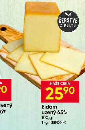 Eidam uzený 45% 100 g 