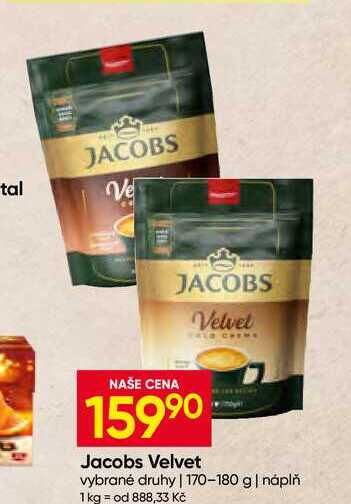 Jacobs Velvet vybrané druhy 170-180 g 