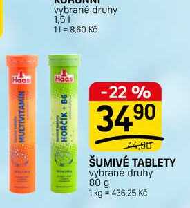 ŠUMIVÉ TABLETY vybrané druhy 80 g