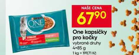 Purina One kapsičky pro kočky vybrané druhy 4×85 g 