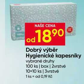 Dobrý výběr Hygienické kapesníky vybrané druhy 100 ks Hruška