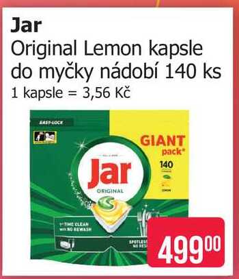 Jar Original Lemon kapsle do myčky nádobí 140 ks Teta drogerie