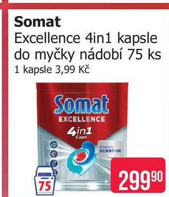 Somat Excellence 4in1 kapsle do myčky nádobí 75 ks