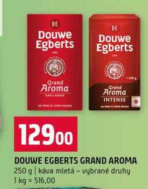 DOUWE EGBERTS GRAND AROMA 250 g káva mletá vybrané druhy
