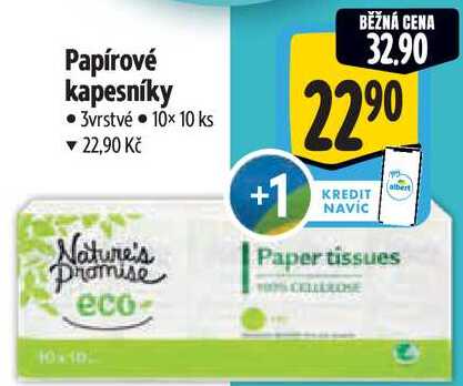 Papírové kapesníky, 10×10 ks Albert