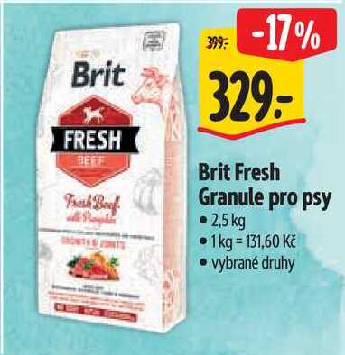 Brit Fresh Granule pro psy, 2,5 kg