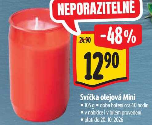 Svíčka olejová Mini, 105 g