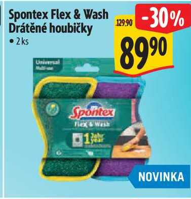Spontex Flex & Wash Drátěné houbičky,  2 ks Albert
