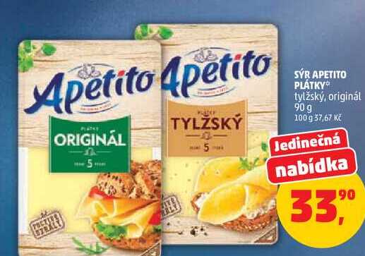SÝR APETITO PLÁTKY tylžský, 90 g