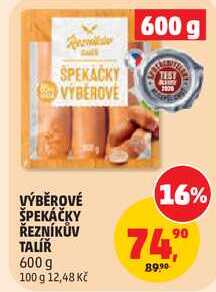 VÝBĚROVÉ ŠPEKÁČKY ŘEZNÍKŮV TALÍŘ, 600 g