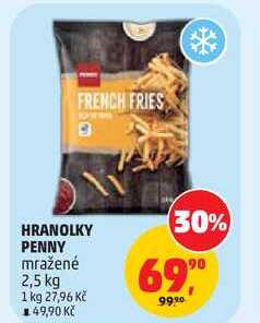 FRENCH FRIES HRANOLKY PENNY mražené, 2,5 kg