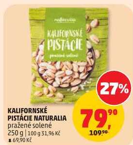 KALIFORNSKÉ PISTÁCIE NATURALIA pražené solené, 250 g