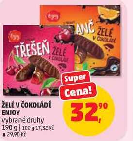 ŽELÉ V ČOKOLÁDĚ ENJOY vybrané druhy, 190 g 