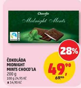 ČOKOLÁDA MIDNIGHT MINTS CHOCO'LA, 200 g