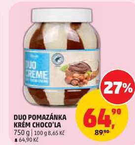 DUO POMAZÁNKA KRÉM CHOCO'LA, 750 g