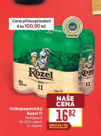 Velkopopovický Kozel 11 Multipack 6x 0,51, plech