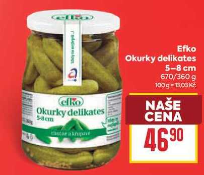 Efko Okurky delikates 5-8 cm 670/360 g