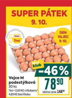 Vejce M podestýlková 30 ks