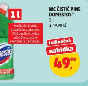 DOMESTOS wc čistič pine, 1 l Penny Market