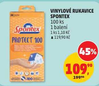 VINYLOVÉ RUKAVICE SPONTEX, 100 ks Penny Market