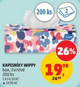 KAPESNÍKY WIPPY box, 2vrstvé, 200 ks