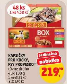 PROPESKO různé druhy, 48x 100 g
