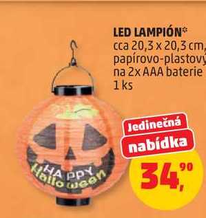 LED LAMPIÓN cca 20,3 x 20,3 cm, papírovo-plastový na 2x AAA baterie, 1ks