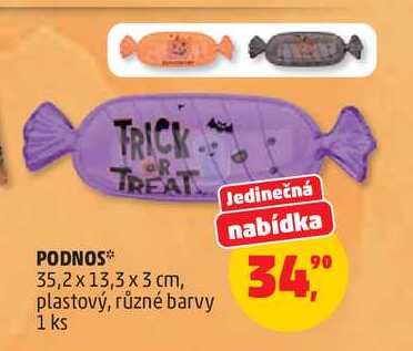PODNOS 35,2 x 13,3 x 3 cm, plastový, různé barvy, 1 ks