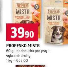 PROPESKO MISTR 60 g pochoutka pro psy vybrané druhy