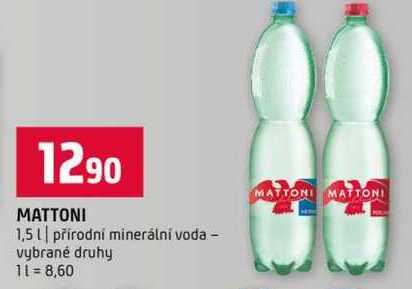 MATTONI 1,5l přírodní minerální voda vybrané druhy
