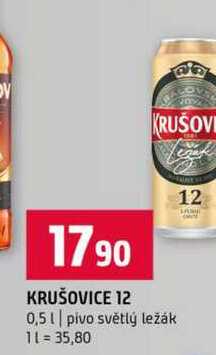 KRUŠOVICE 12 0,5l pivo světlý ležák 