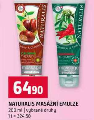 NATURALIS MASÁŽNÍ EMULZE 200 ml vybrané druhy