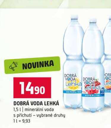 DOBRÁ VODA LEHKÁ 1,5l minerální voda s příchutí vybrané druhy