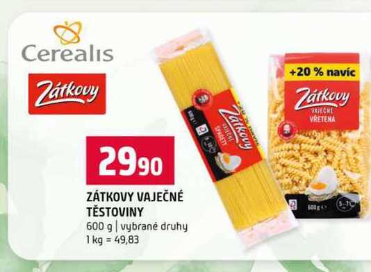 ZÁTKOVY VAJEČNÉ TĚSTOVINY 600 g vybrané druhy 