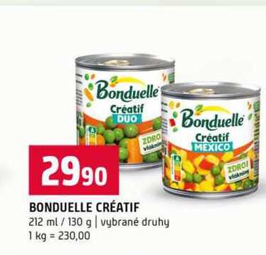 BONDUELLE CRÉATIF 212 ml/130 g vybrané druhy 