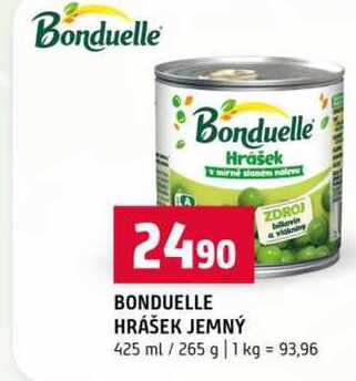 BONDUELLE HRÁŠEK JEMNÝ 425 ml 265 g