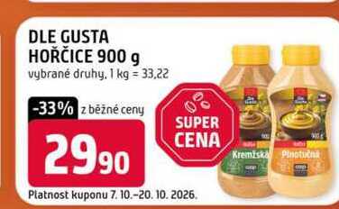 DLE GUSTA HOŘČICE 900 g vybrané druhy